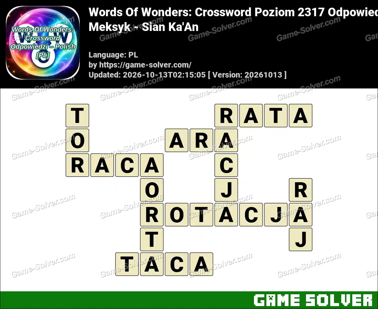 Words Of Wonders: Crossword Poziom 2317 Odpowiedzi – Meksyk – Sian Ka’An